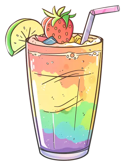 Colorful Rainbow Drink