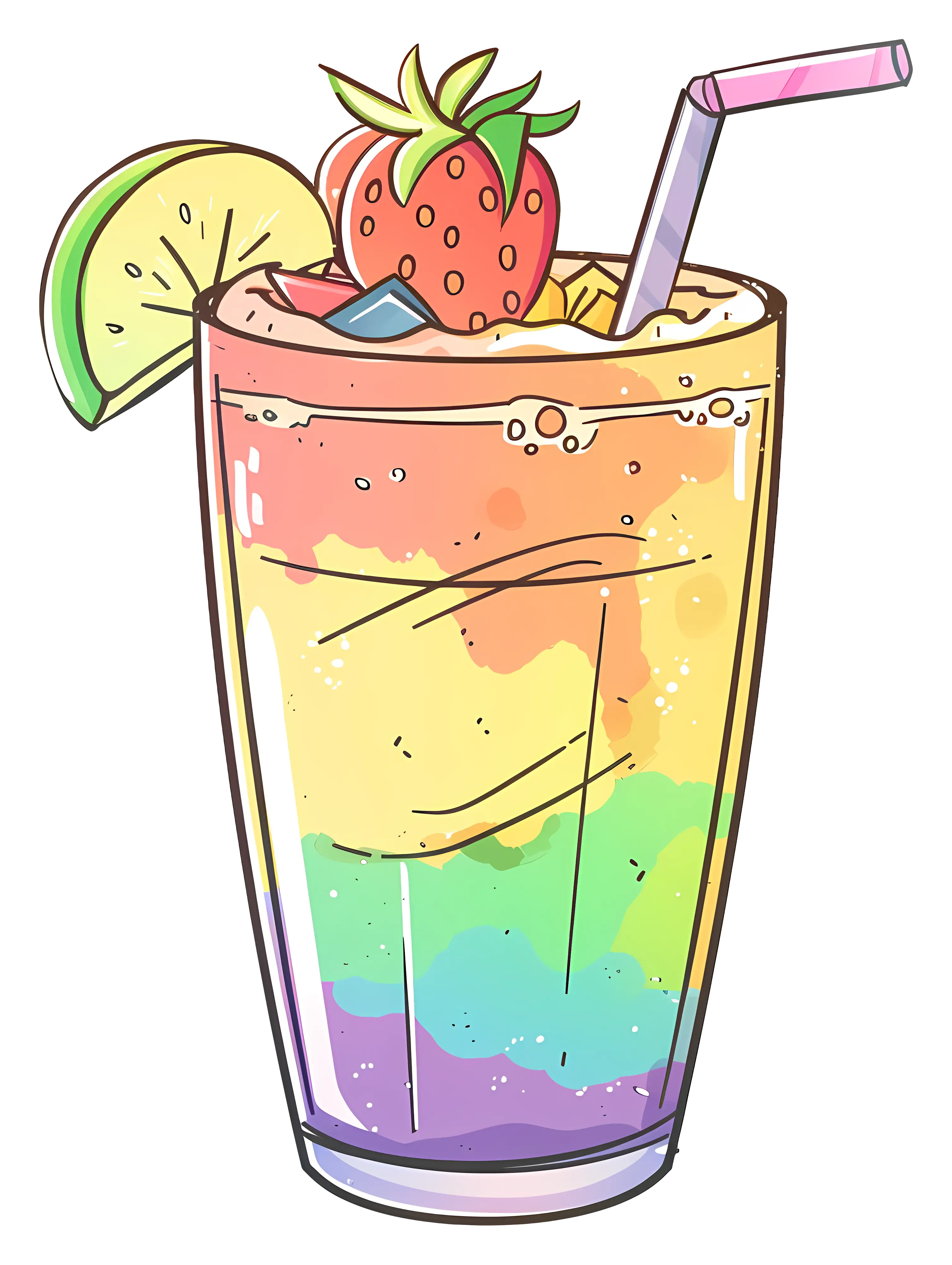 Colorful Rainbow Drink