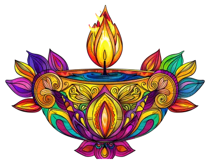 Colorful Decorative Lamp for Diwali