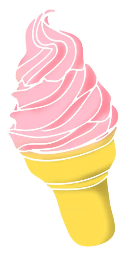 Pink Soft Serve Ice Cream Cone