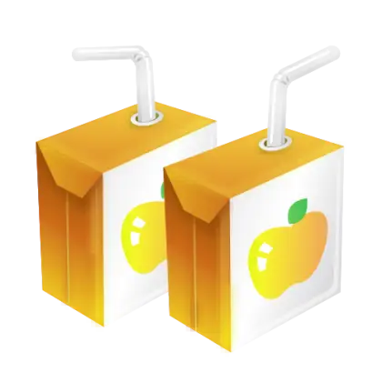 Fruit Juice Boxes with Straws