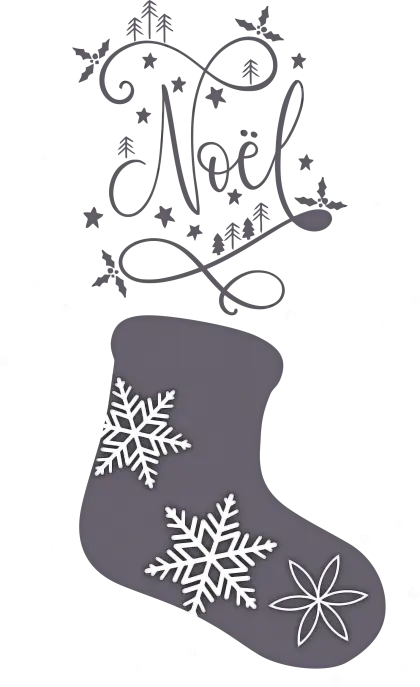 Christmas Stocking with Snowflakes Design