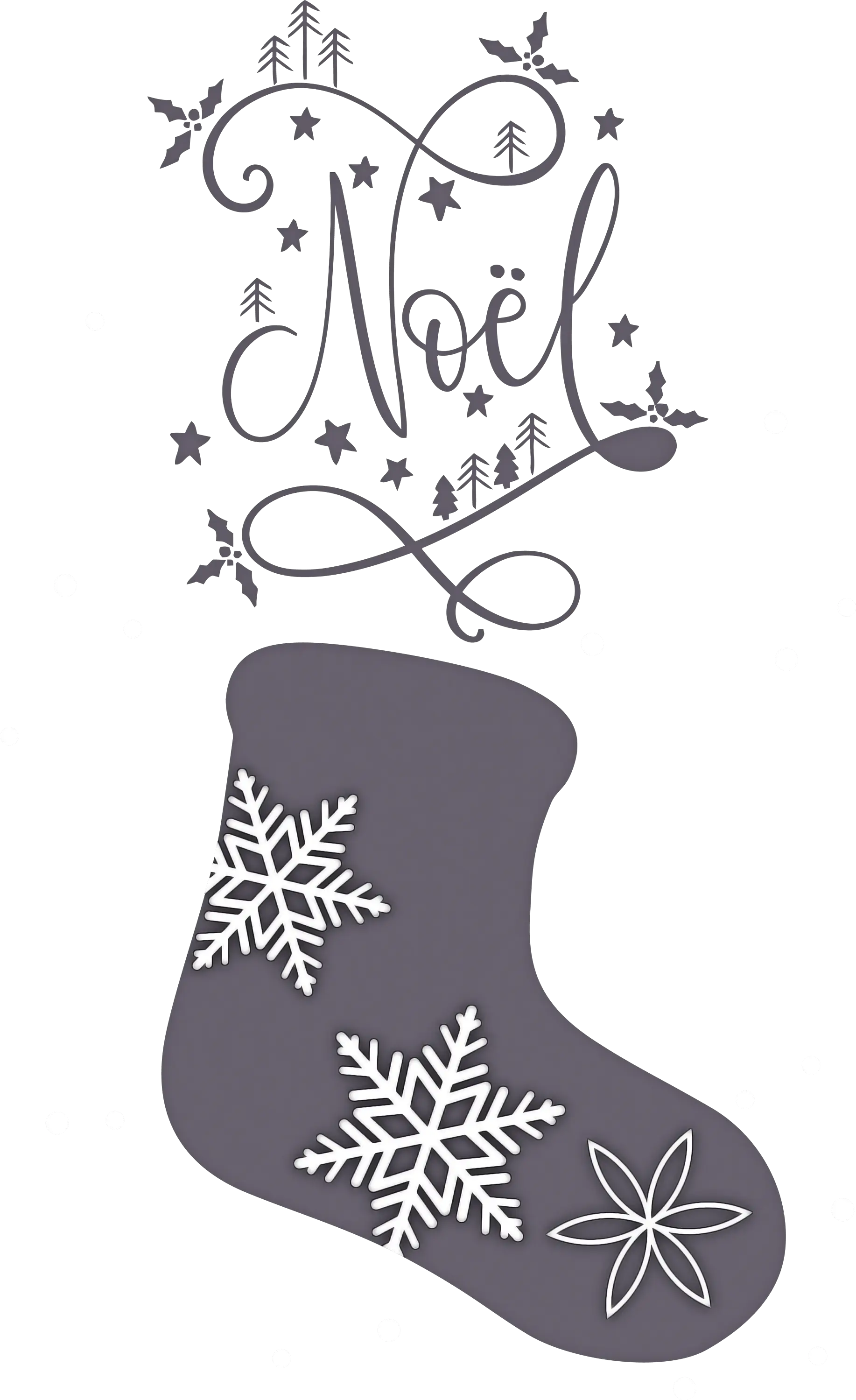 Christmas Stocking with Snowflakes Design