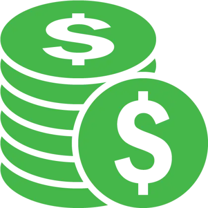 Stack of Green Coins with Dollar Symbols