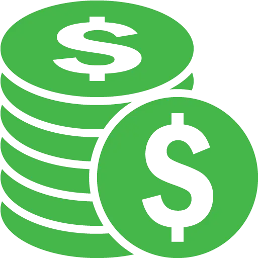 Stack of Green Coins with Dollar Symbols