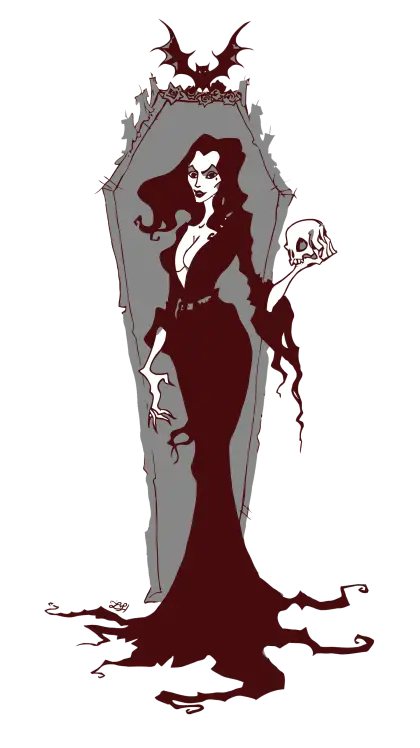 Gothic Woman with Skull