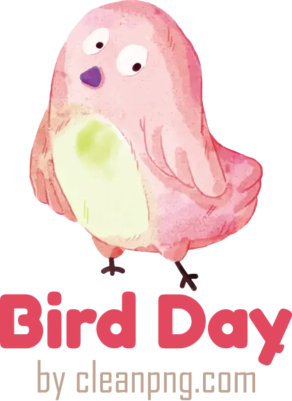 Adorable Pink Bird Illustration for Bird Day