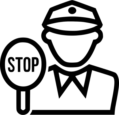Police Officer Holding Stop Sign Icon