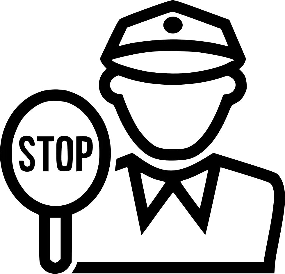 Police Officer Holding Stop Sign Icon