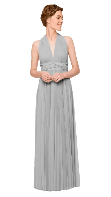 Elegant Woman in Gray Dress