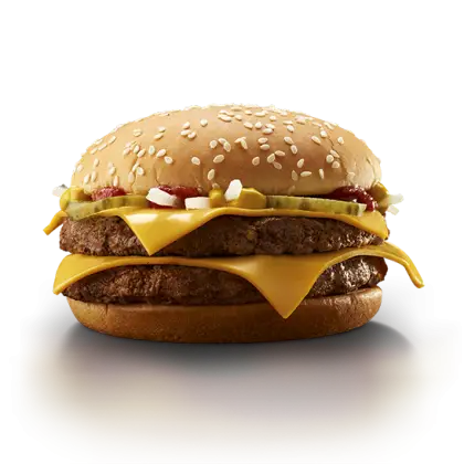 Tasty Double Cheeseburger with Sesame Bun