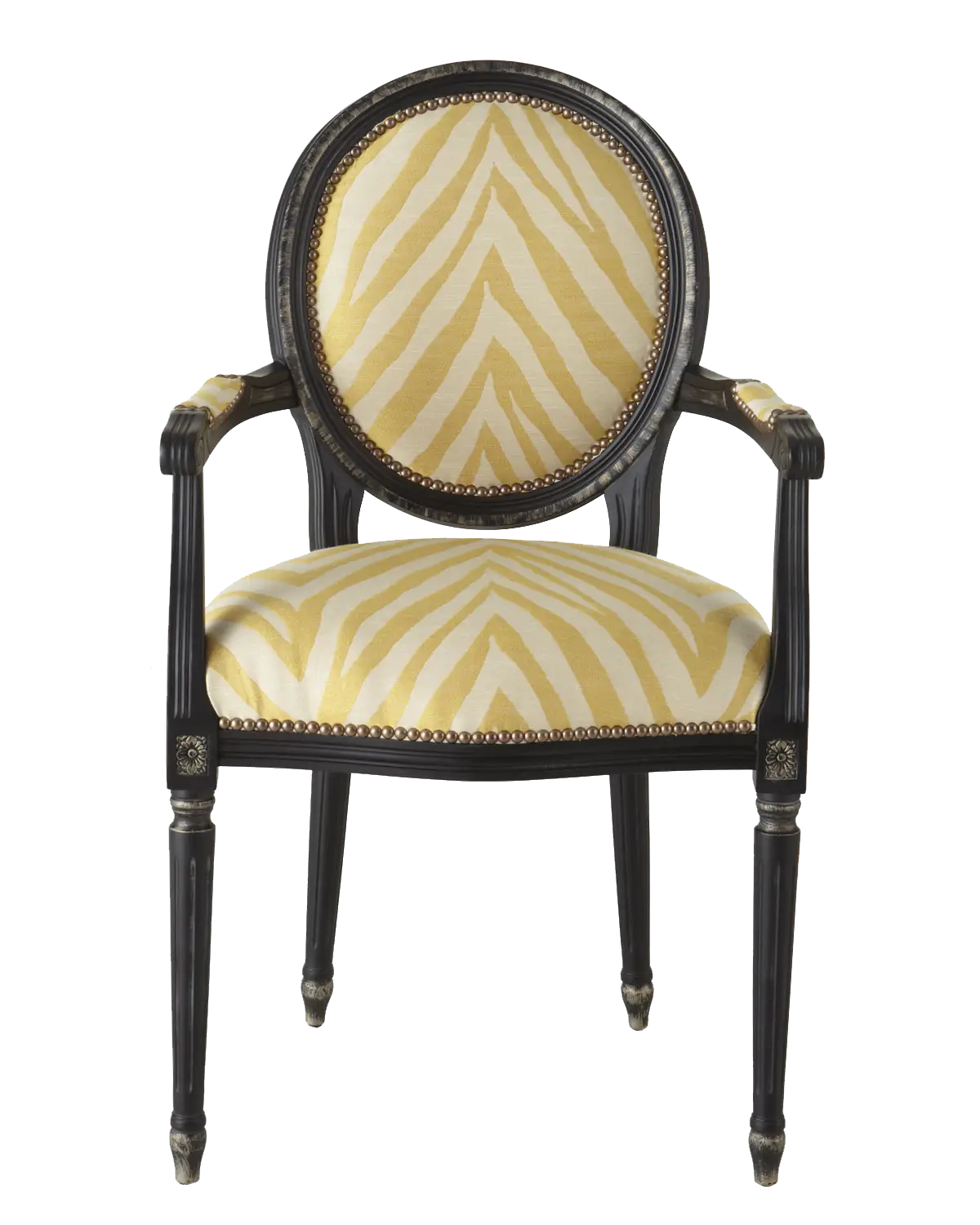 Zebra Print Upholstered Armchair
