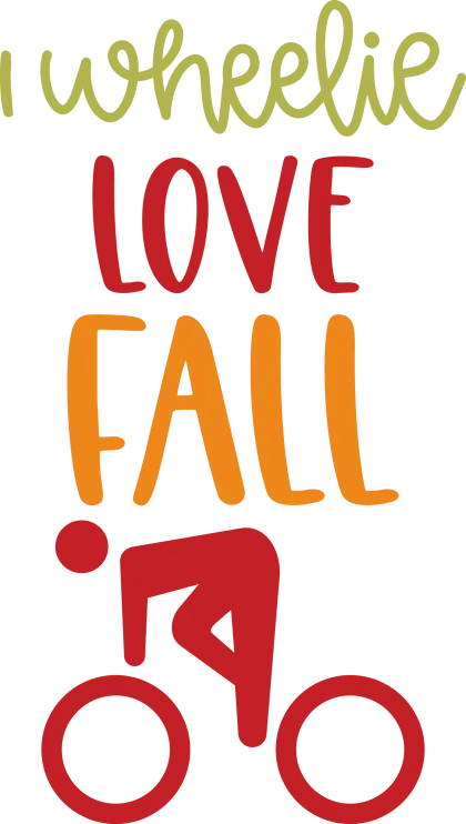 Bike Rider Illustration with Fall Text