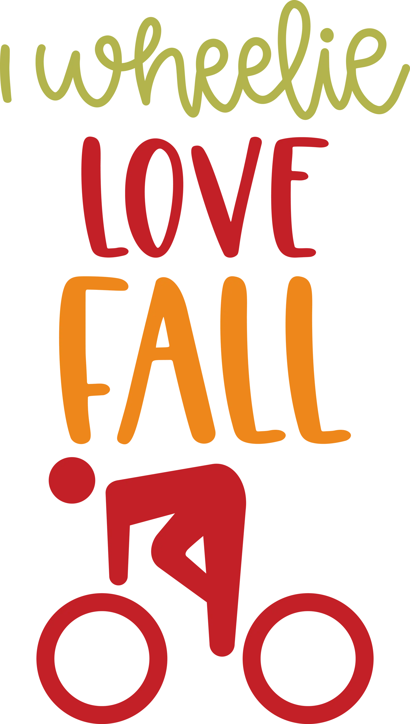 Bike Rider Illustration with Fall Text