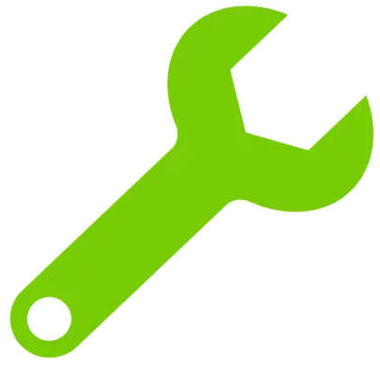 Bright Green Wrench Icon for Repairs