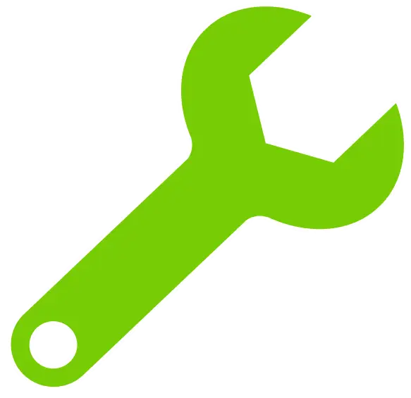 Bright Green Wrench Icon for Repairs