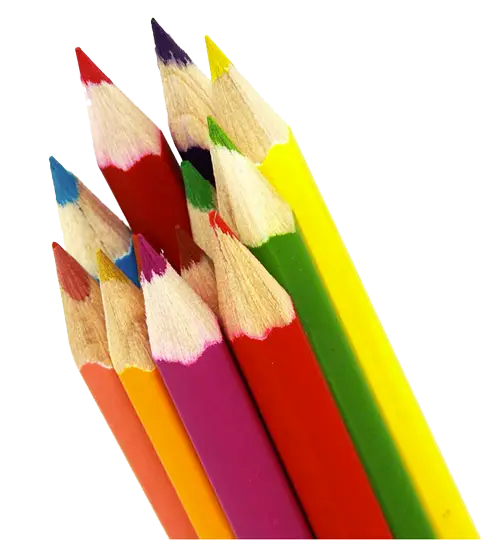 Stacked Colored Pencils in Vibrant Colors