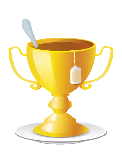 Golden Trophy Cup with Tea Inside