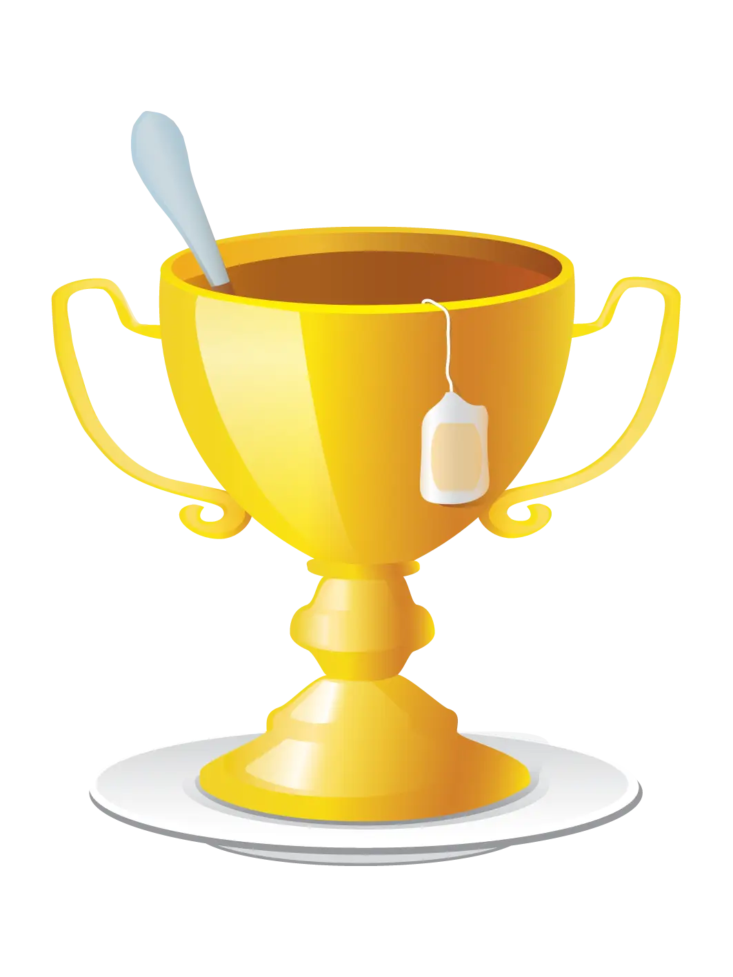 Golden Trophy Cup with Tea Inside