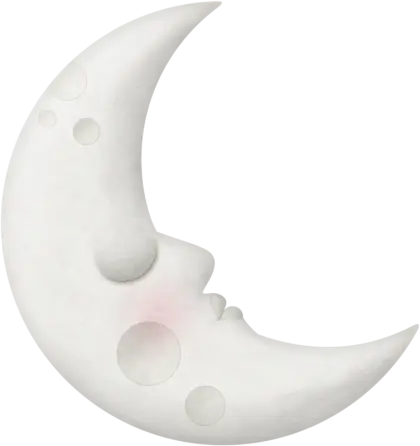 Crescent Moon with Face