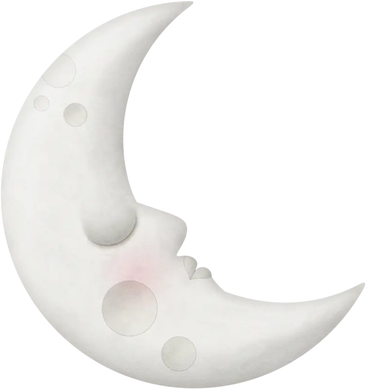 Crescent Moon with Face