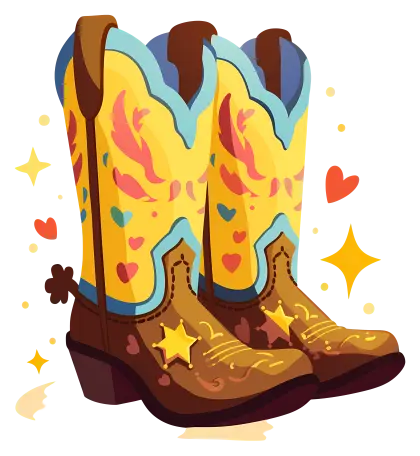 Decorative Cowboy Boots with Star Design