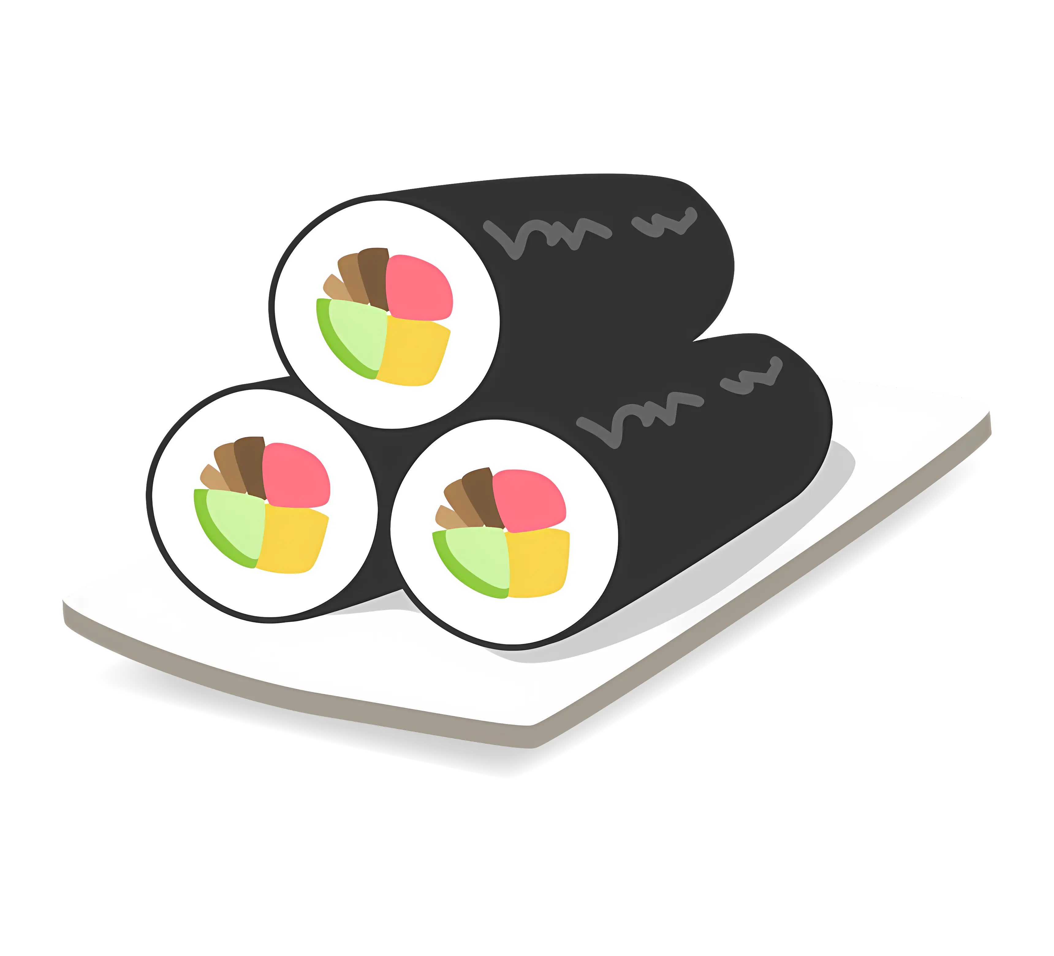 Delicious Sushi Rolls on Plate