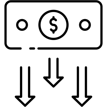 Money Icon with Arrows
