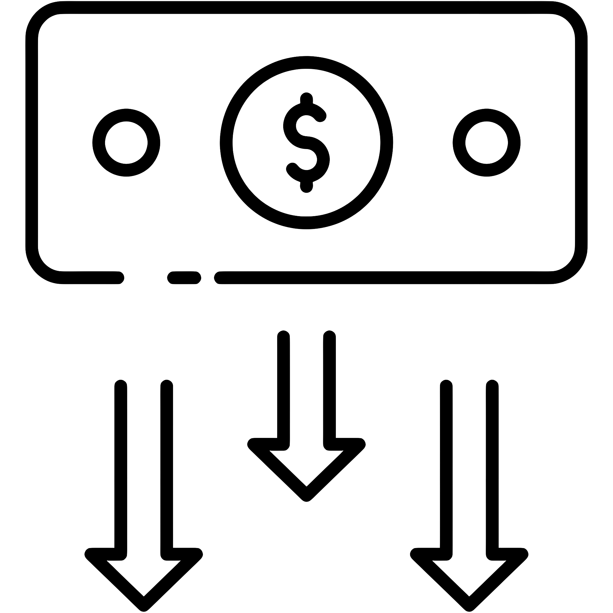 Money Icon with Arrows