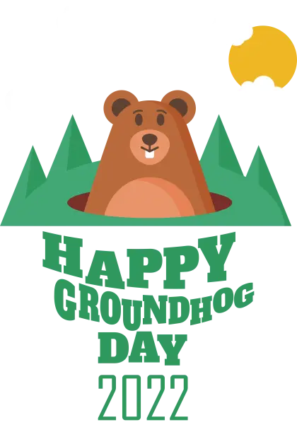 Happy Groundhog Day 2022 Illustration