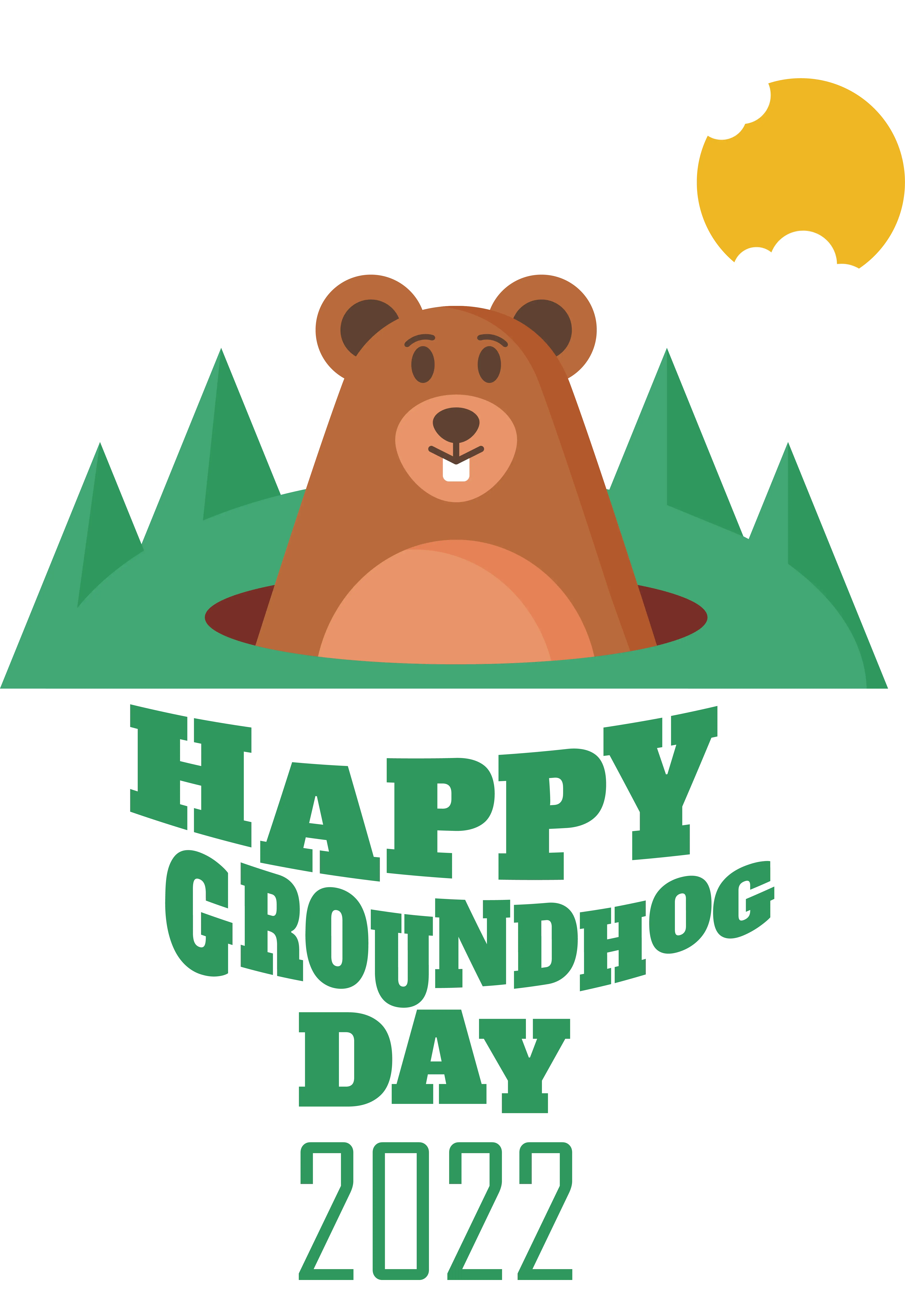 Happy Groundhog Day 2022 Illustration