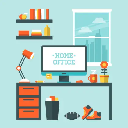 Home Office Setup Illustration