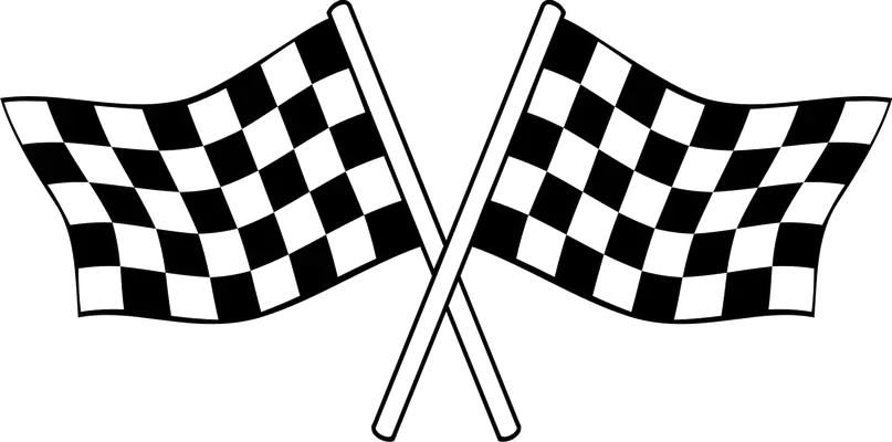 Crossed Checkered Flags for Racing