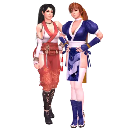 Two Female Characters in Colorful Outfits