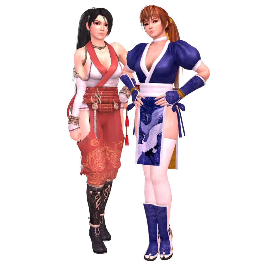 Two Female Characters in Colorful Outfits