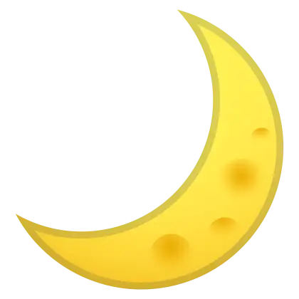 Yellow Crescent Moon Illustration