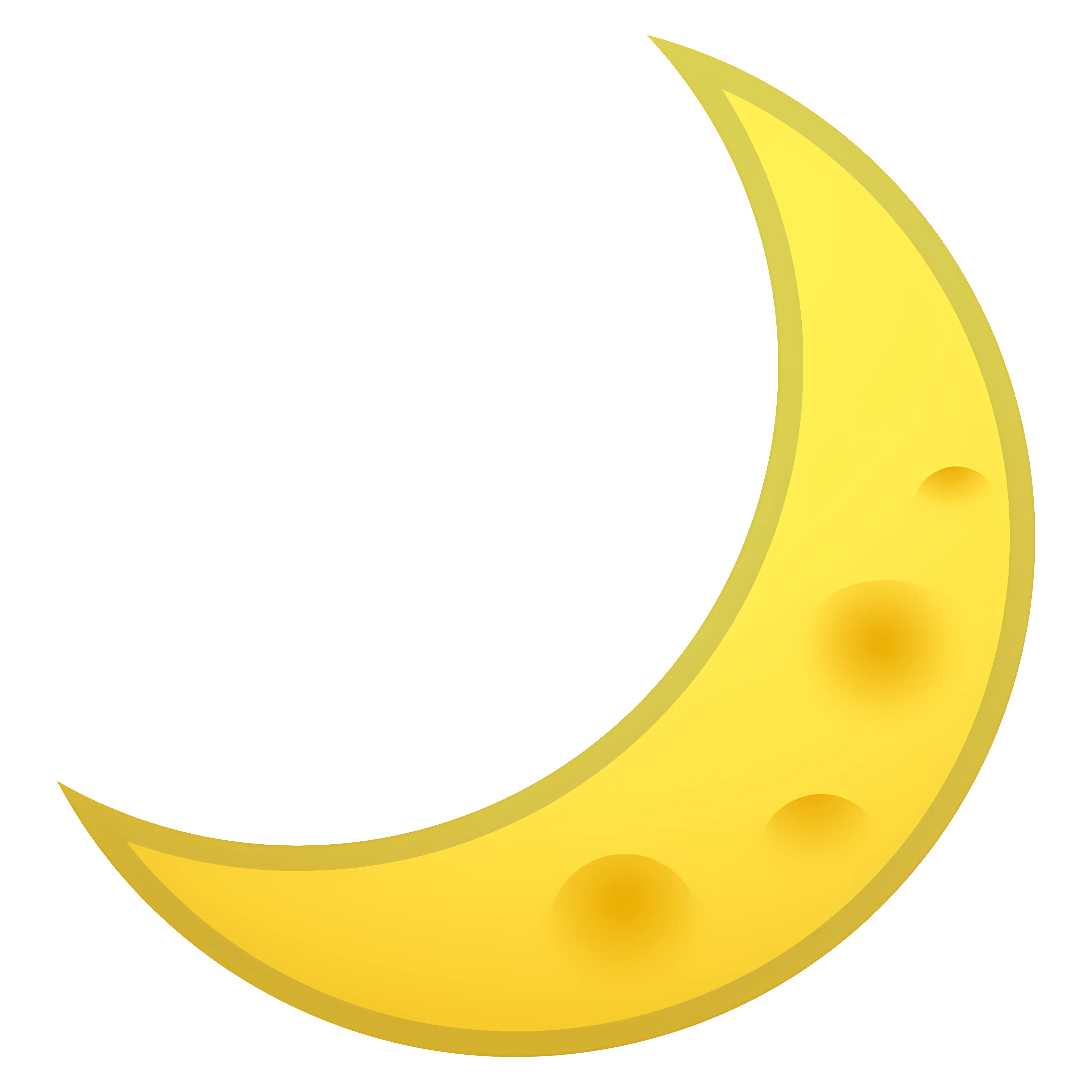 Yellow Crescent Moon Illustration