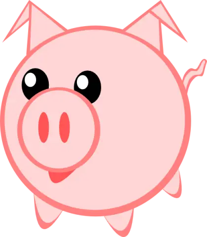 Cartoon Pink Pig Illustration
