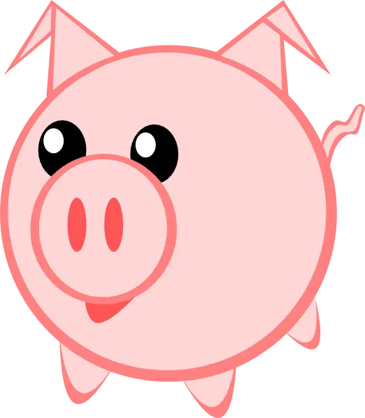 Cartoon Pink Pig Illustration