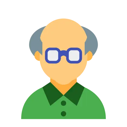 Cartoon Bald Man with Glasses