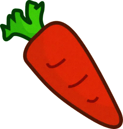 Red Carrot Illustration with Green Top
