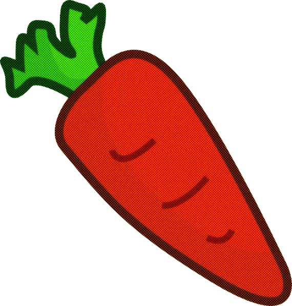 Red Carrot Illustration with Green Top