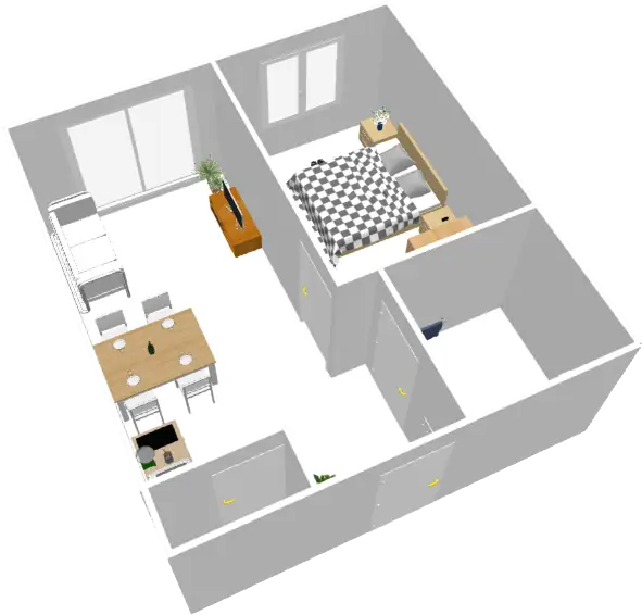 3D Room Plan with Interior Layout