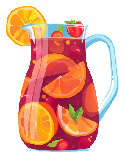 Fruit Punch in a Glass Pitcher