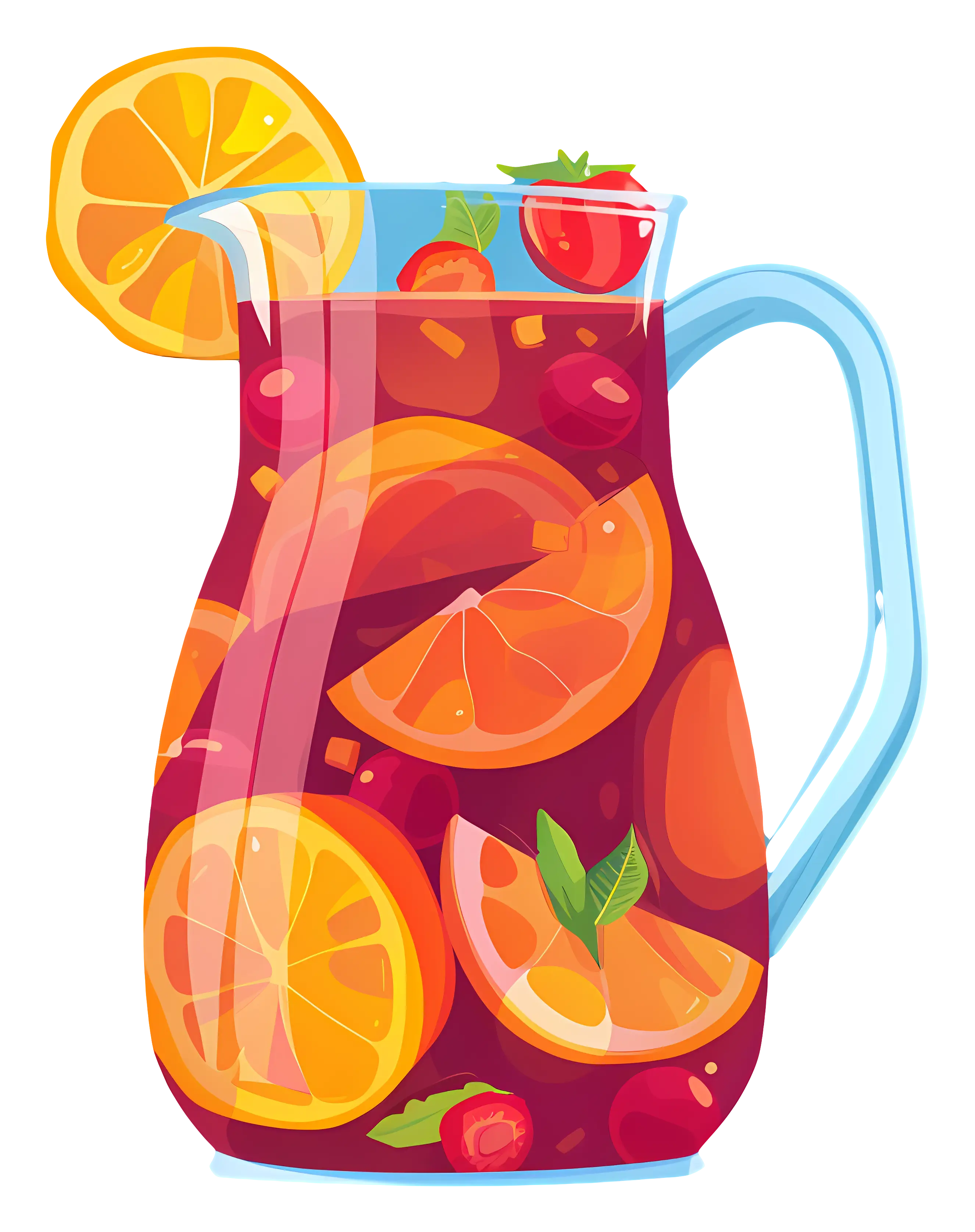 Fruit Punch in a Glass Pitcher