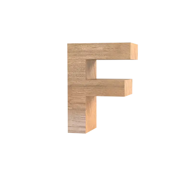 Wooden Block Letter F