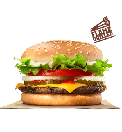 Flame-Grilled Burger with Cheese and Pickles