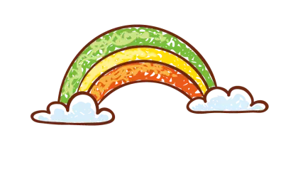 Bright and Colorful Rainbow Cartoon Illustration