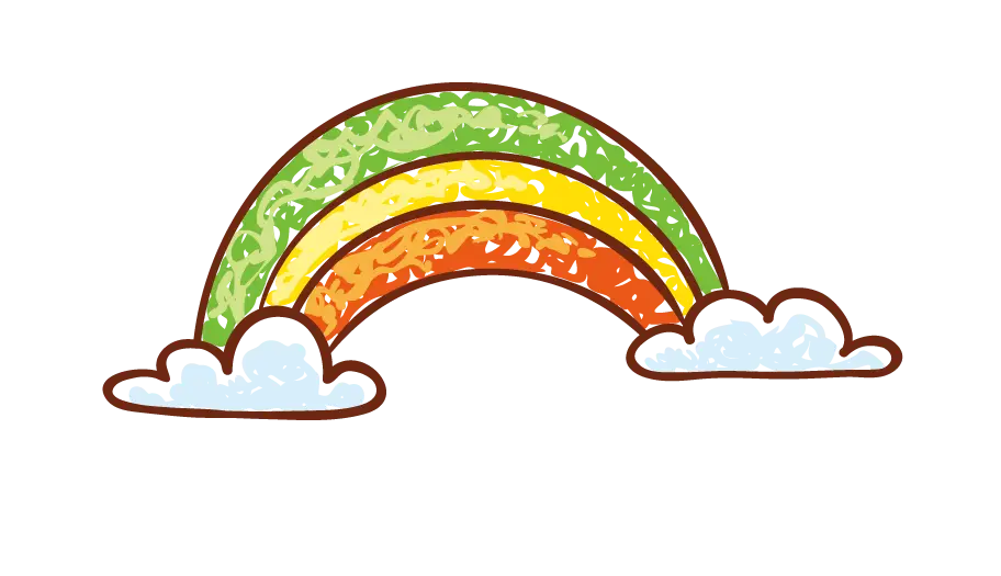 Bright and Colorful Rainbow Cartoon Illustration