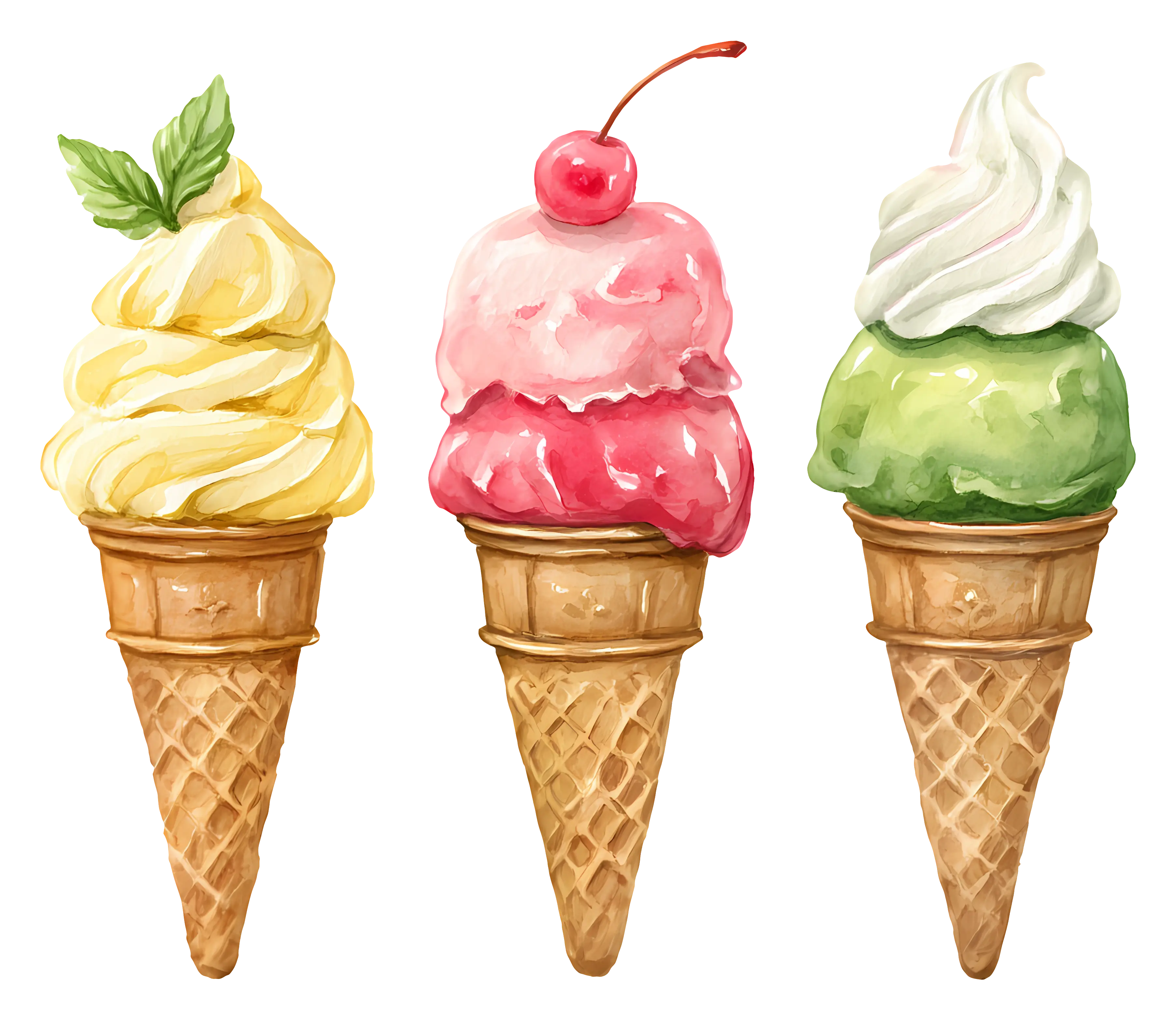 Colorful Ice Cream Cones